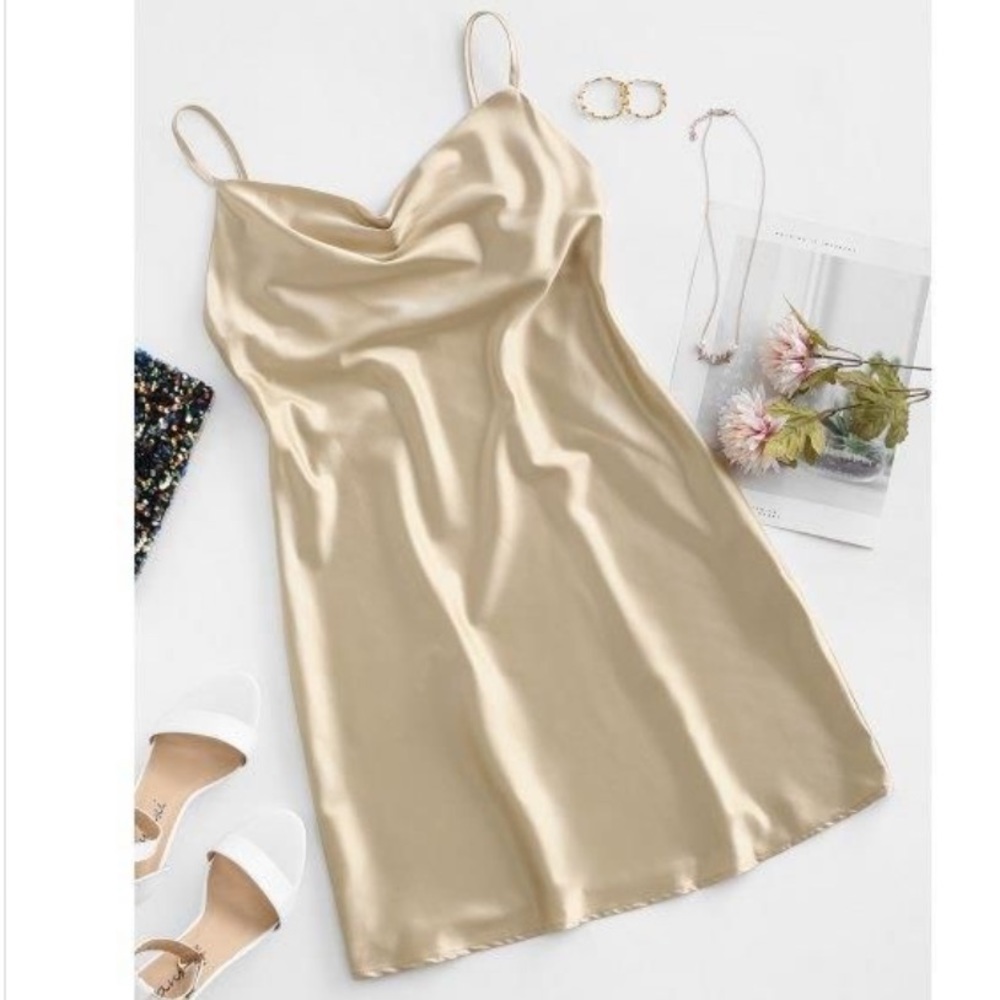 Beautiful gold slip dress